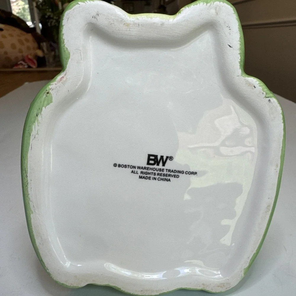 2001 Ceramic Frog Sponge Holder~Boston Warehouse Trading Corp Vintage